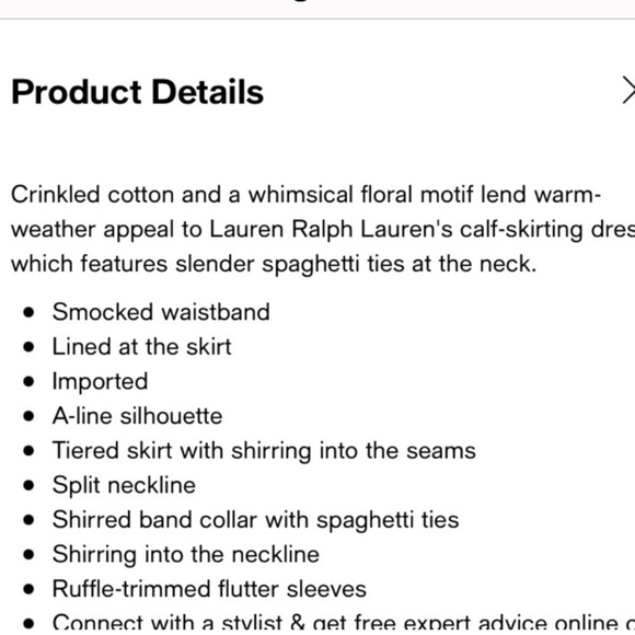 Ralph Lauren dress floral capped ruffled midi size 8 NEW - Picture 3 of 15